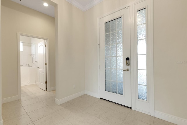 13789 Old Creek Ct, Parrish, FL 34219 - entrance foyer with ornamental molding and light tile patterned floors