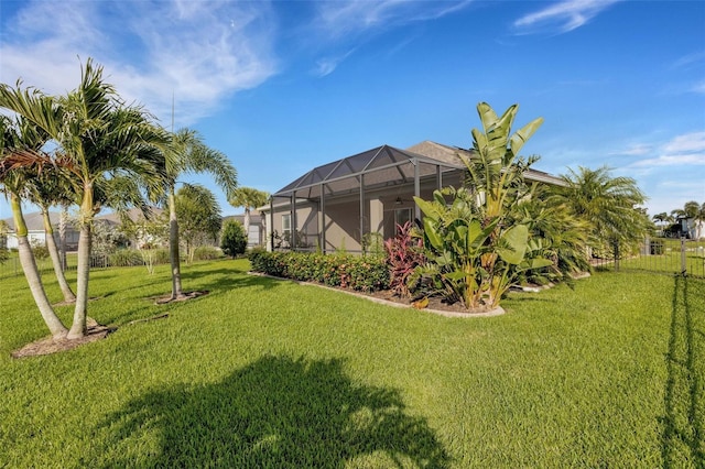 13789 Old Creek Ct, Parrish, FL 34219 - view of green lawn with a lanai