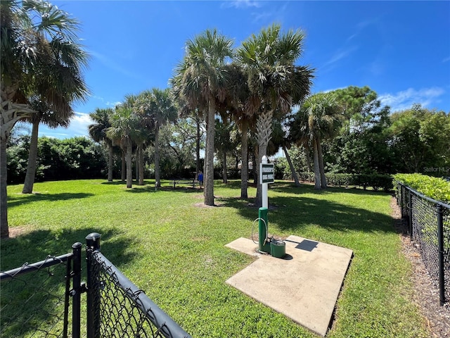 view of community featuring a lawn