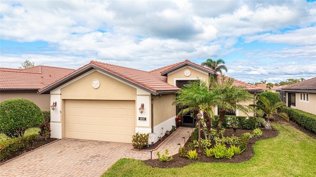 view of front of house with a garage