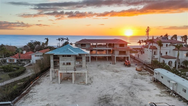 exterior space with a view of the beach and a water view