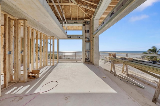 view of patio / terrace with a water view