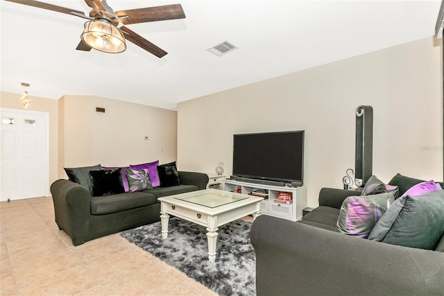 view of tiled living room