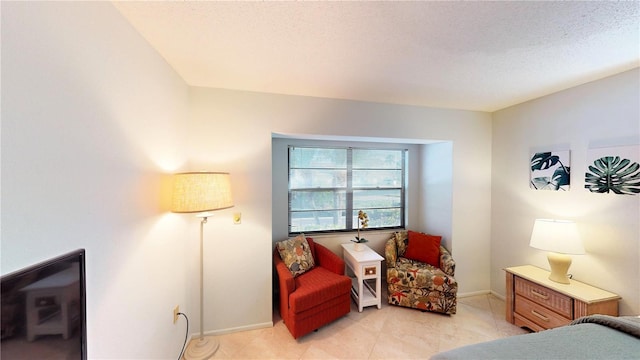 bedroom with a textured ceiling