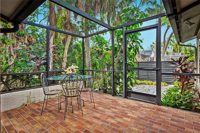 view of unfurnished sunroom