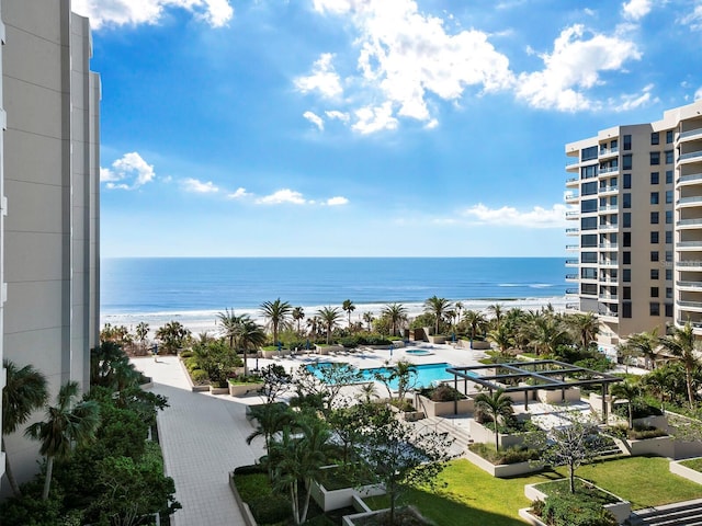 property view of water with a view of the beach