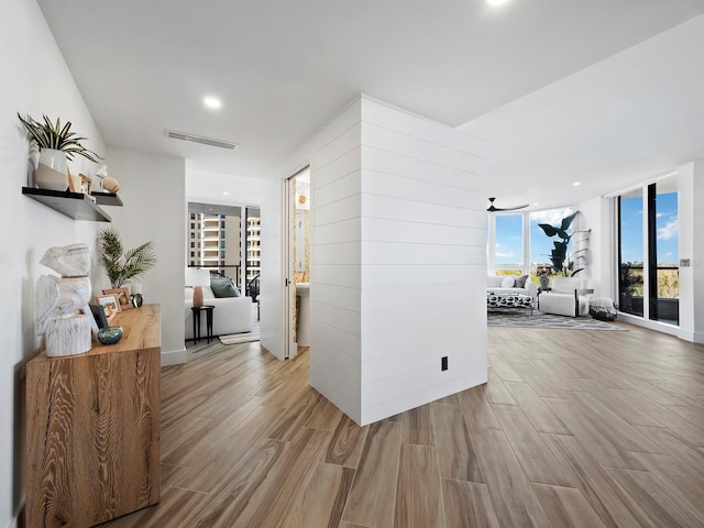 hallway featuring light hardwood / wood-style floors