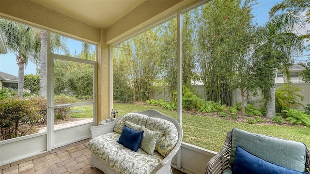 view of sunroom