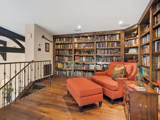 living area featuring wood-type flooring