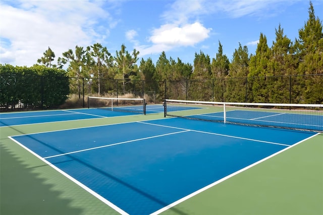 view of tennis court with basketball court