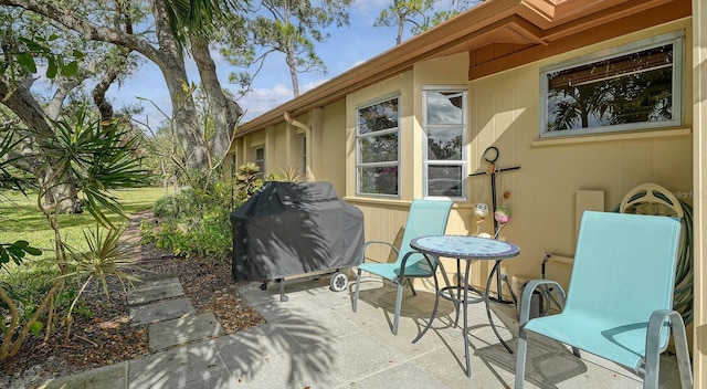 view of patio with area for grilling