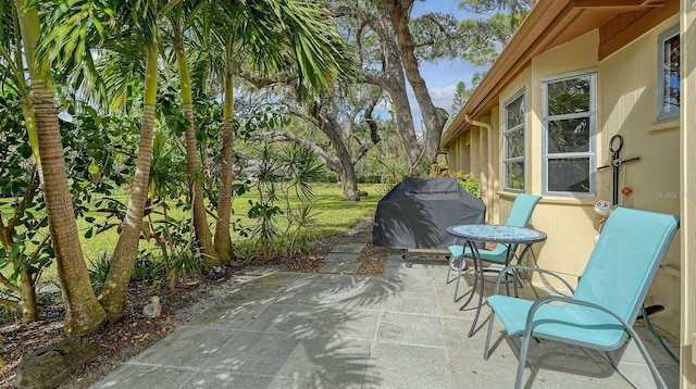 view of patio featuring grilling area