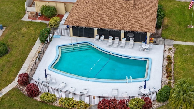 view of pool with a patio