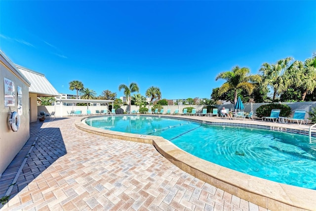 view of pool with a patio area