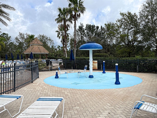 view of pool featuring a gazebo