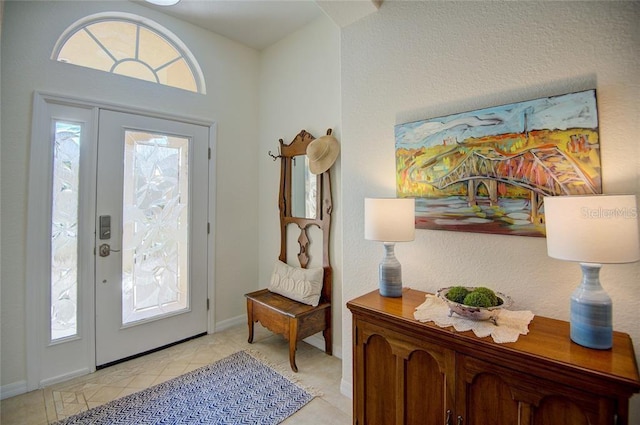 view of tiled entrance foyer