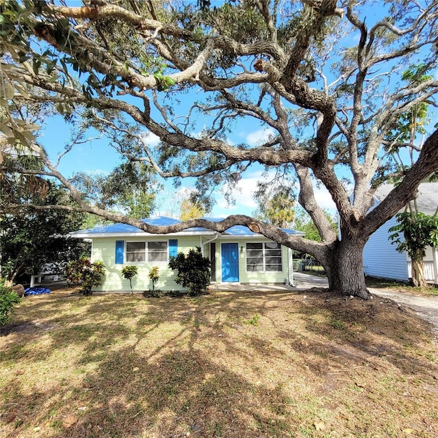 ranch-style home with a front yard