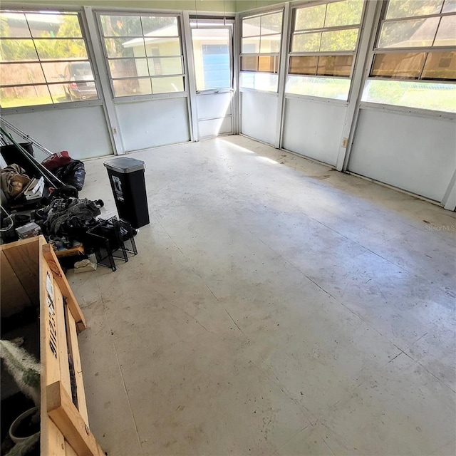 view of unfurnished sunroom