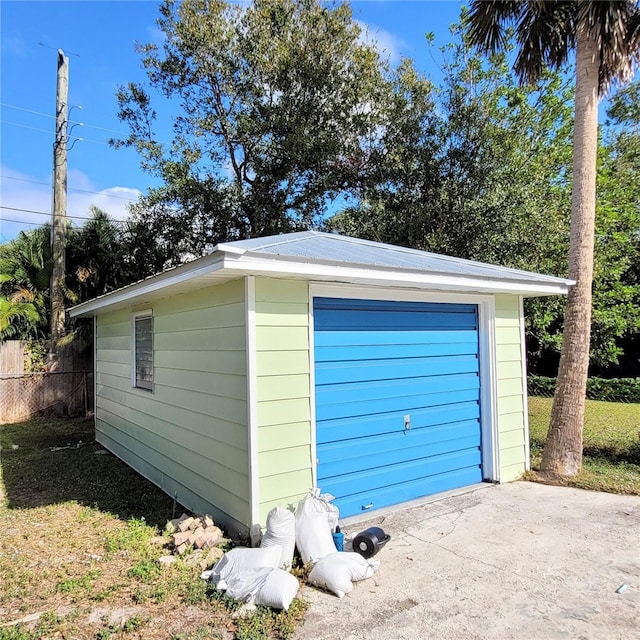 view of garage