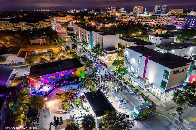 aerial view featuring a view of city lights