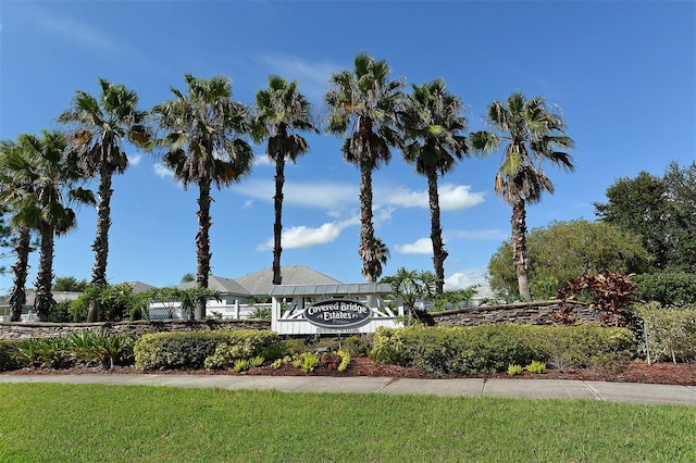 view of community sign