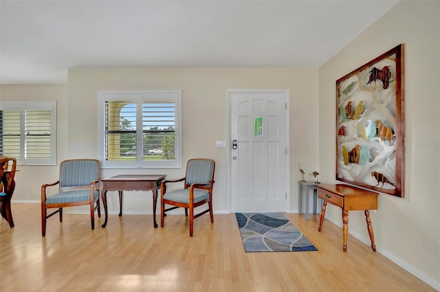 foyer featuring light wood-type flooring