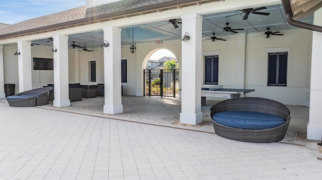 view of patio featuring an outdoor living space