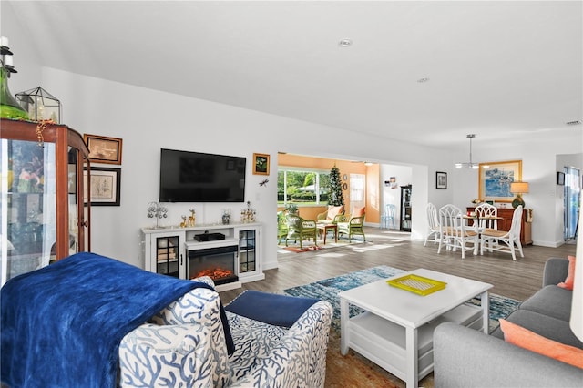 living room featuring wood-type flooring