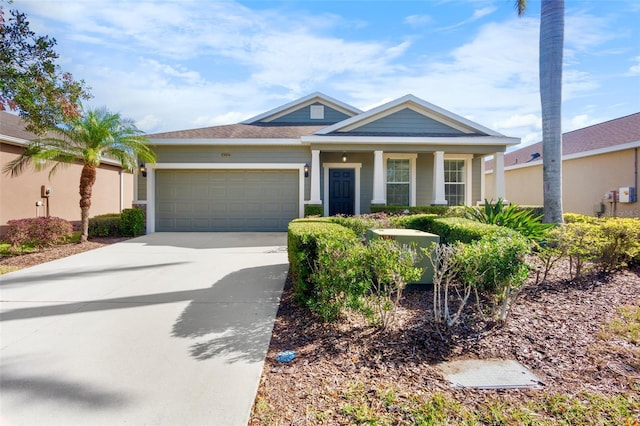 view of front of house with a garage