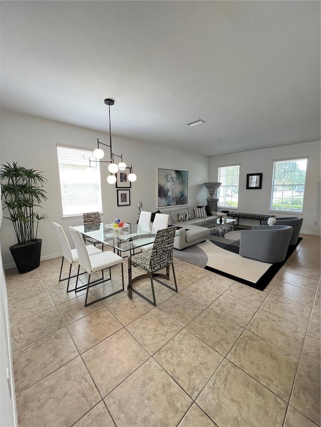 view of tiled dining area