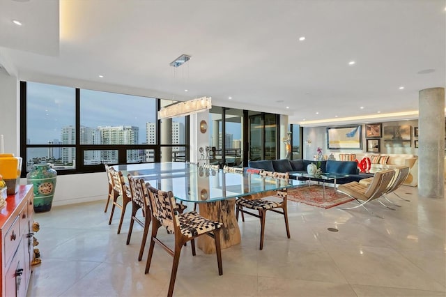 view of tiled dining area