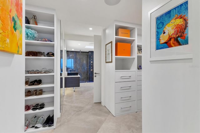 view of walk in closet