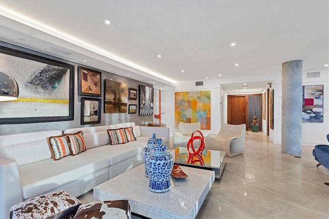 1255 N Gulfstream Ave Unit Ph1501, Sarasota, FL 34236 - living room featuring recessed lighting