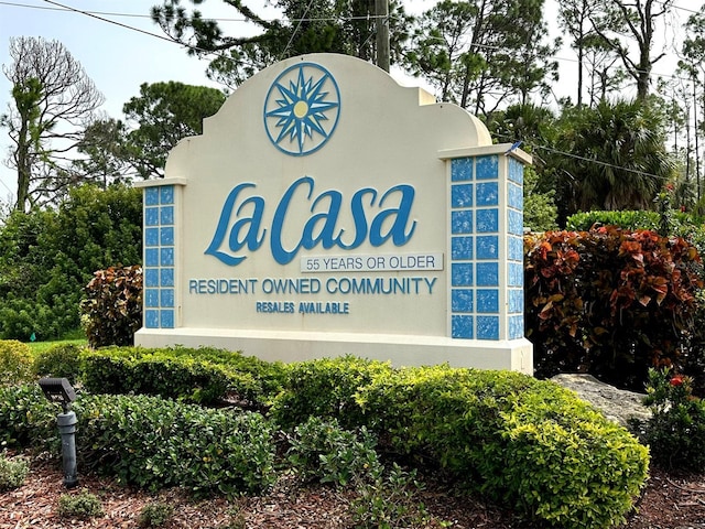 view of community sign