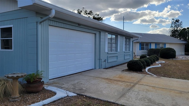 view of home's exterior with a garage