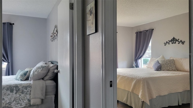 bedroom featuring a textured ceiling