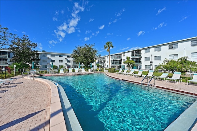 view of pool featuring a patio area