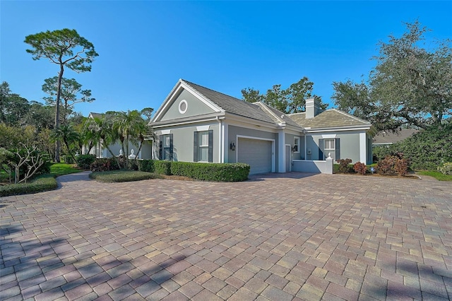 view of front of house with a garage