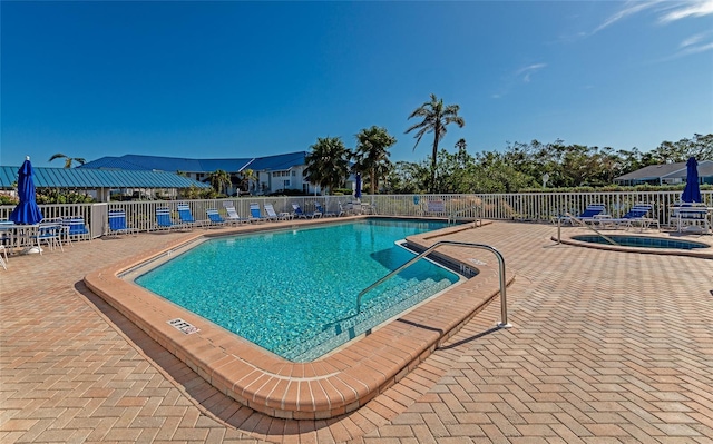 view of pool with a patio area