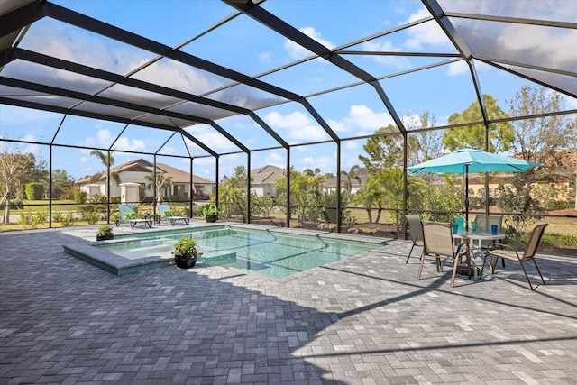 pool featuring a patio and a lanai