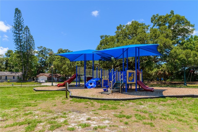 view of playground featuring a yard