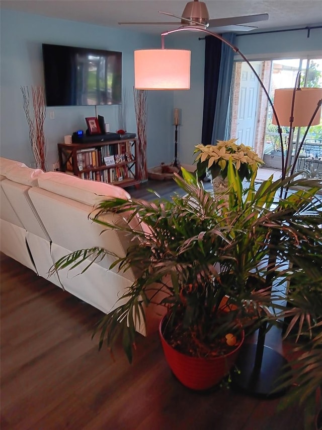 living room featuring hardwood / wood-style floors