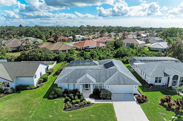 aerial view featuring a residential view