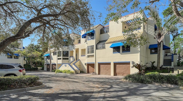 view of building exterior featuring a garage