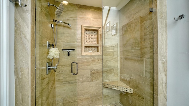 bathroom featuring walk in shower