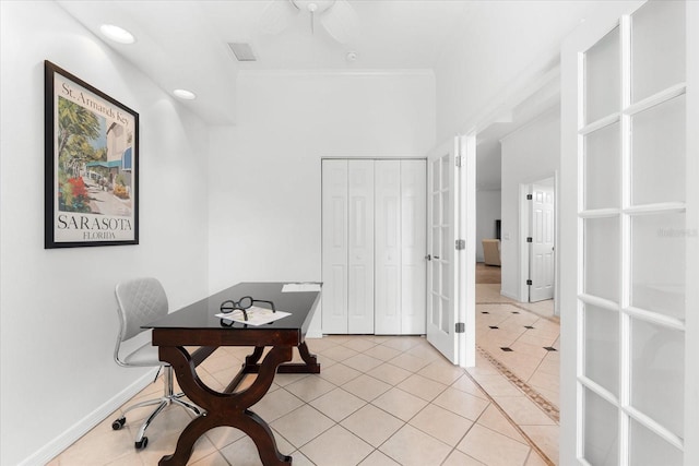 108 Corte Del Rosa, Venice, FL 34285 - office space with light tile patterned floors and recessed lighting