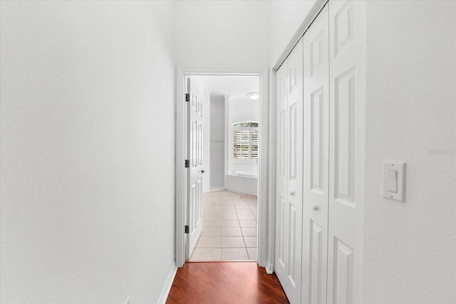 hall featuring light hardwood / wood-style floors