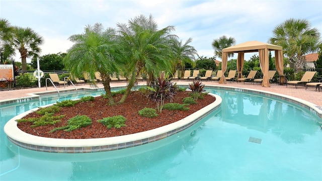 view of pool featuring a patio area