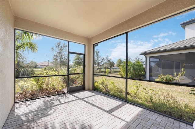 view of unfurnished sunroom