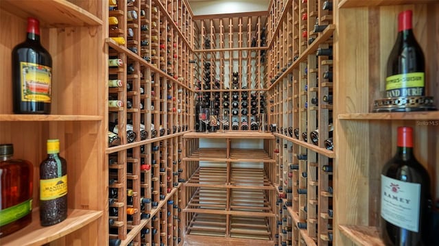 view of wine cellar